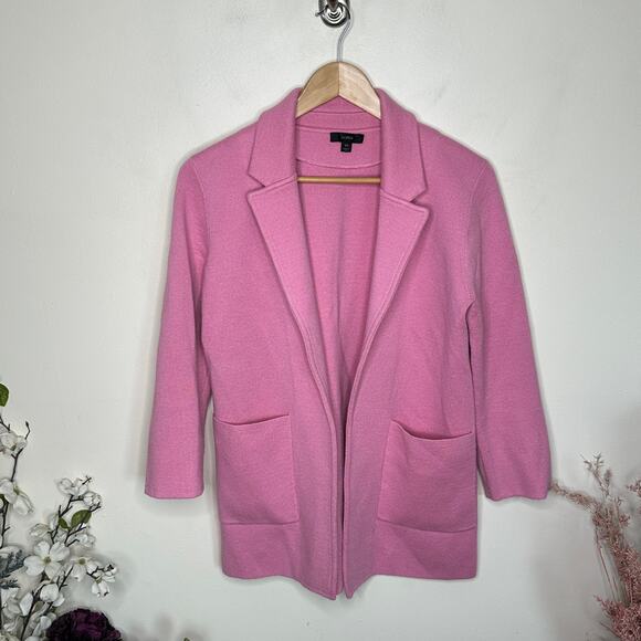 J. CREW Sophie Open Front Sweater Blazer Bohemian Rose Pink Sz XS {KK23} - Picture 3 of 7